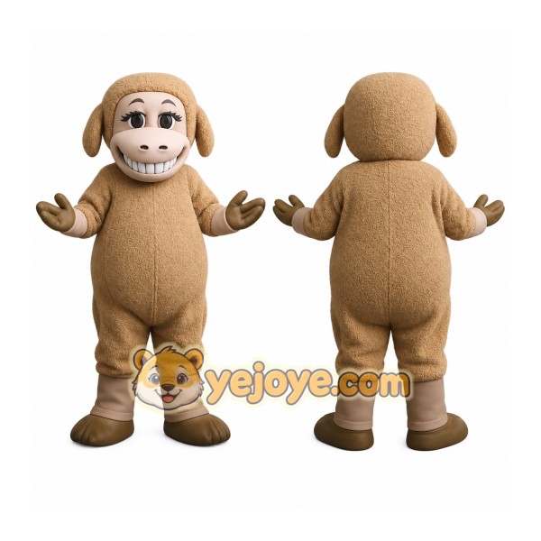 Tan Brown Sheep Mascot Costume