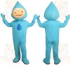 Light Blue Smiling Water Drop Mascot Costume