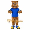 Brown Blue Yellow Bulldog Mascot Costume Brown Blue Yellow Bulldog Mascot Costume