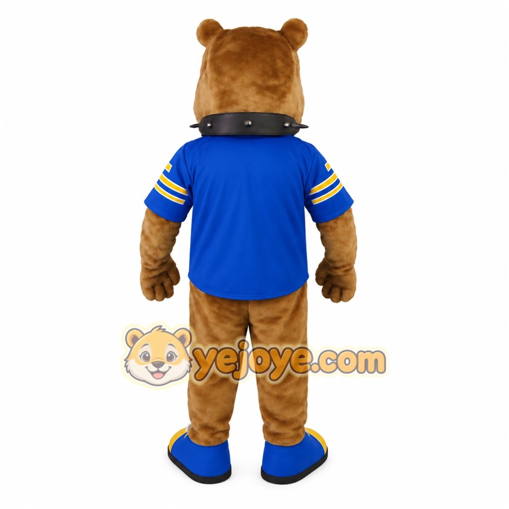 Brown Blue Yellow Bulldog Mascot Costume Brown Blue Yellow Bulldog Mascot Costume