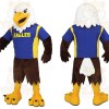 White Brown Blue Yellow Eagle Mascot Costume