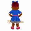 Brown Blue Girl With Glasses Mascot Costume Brown Blue Girl With Glasses Mascot Costume