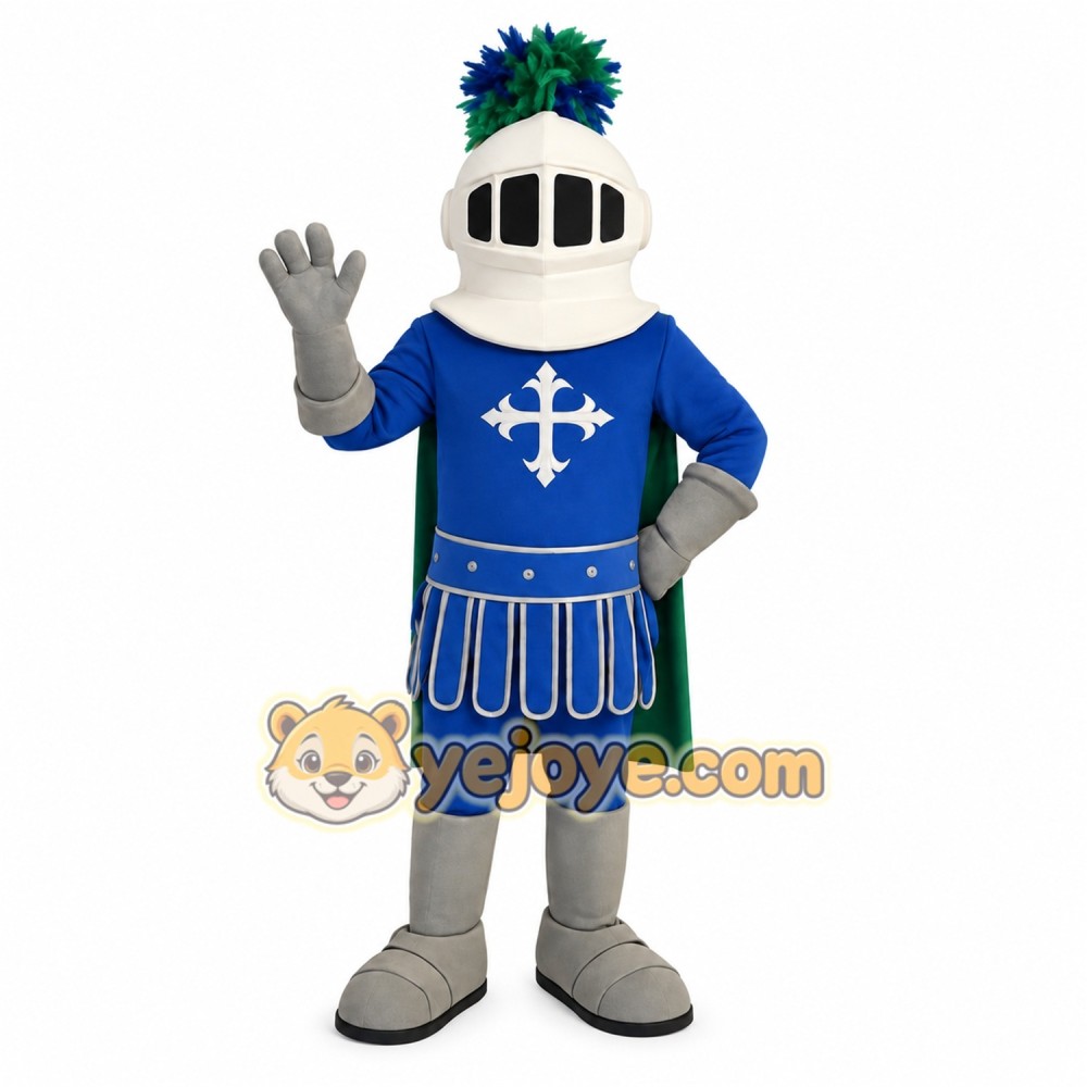 Blue Green Silver White Knight Mascot Costume Blue Green Silver White Knight Mascot Costume