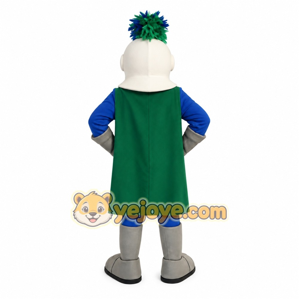 Blue Green Silver White Knight Mascot Costume Blue Green Silver White Knight Mascot Costume
