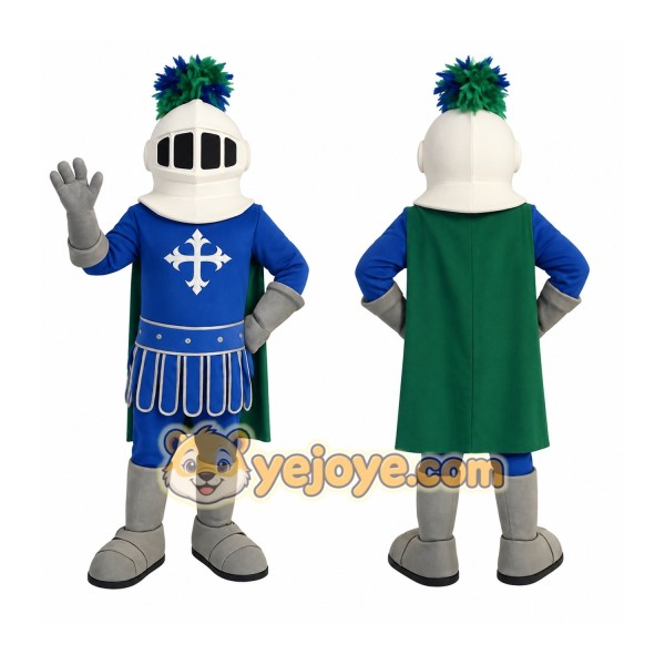 Blue Green Silver White Knight Mascot Costume