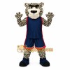 Tan Black Navy Basketball Jaguar Mascot Costume