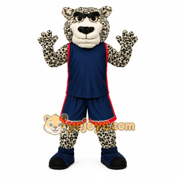 Tan Black Navy Basketball Jaguar Mascot Costume