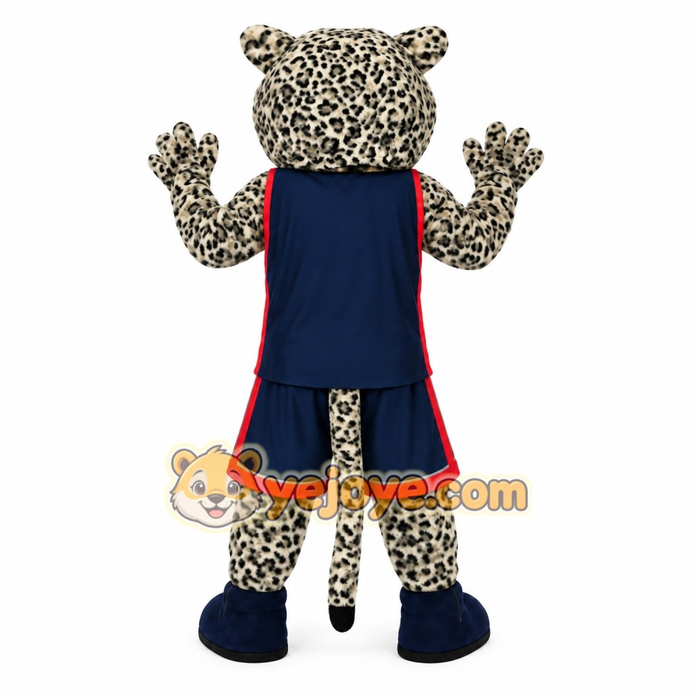 Tan Black Navy Basketball Jaguar Mascot Costume