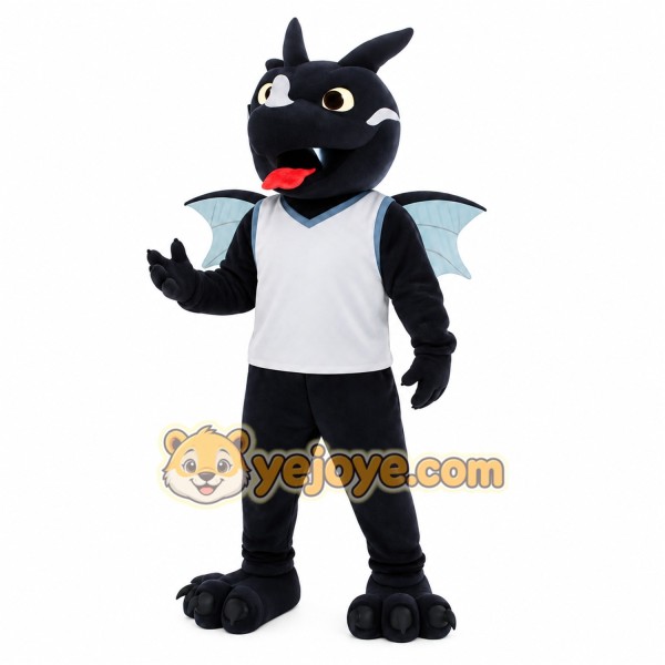 Black Gray Light Blue Dragon Mascot Costume Black Gray Light Blue Dragon Mascot Costume