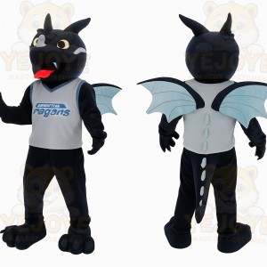 Black Gray Light Blue Dragon Mascot Costume