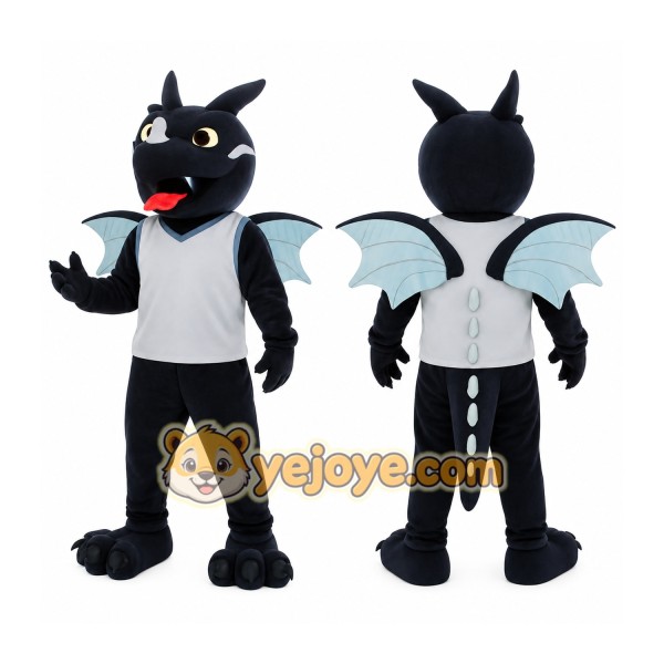 Black Gray Light Blue Dragon Mascot Costume