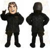 Black Brown Aviator Pilot Mascot Costume