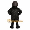 Black Brown Aviator Pilot Mascot Costume Black Brown Aviator Pilot Mascot Costume