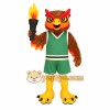 Brown Orange Green Basketball Owl Mascot Costume Brown Orange Green Basketball Owl Mascot Costume