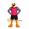 White and Gray Bird Mascot Costume with Pink Sports Shirt White and Gray Bird Mascot Costume with Pink Sports Shirt