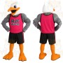 White Gray Pink Athletic Eagle Mascot Costume
