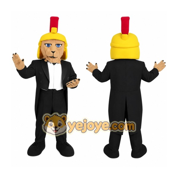 Tan Yellow Black Roman Lion Mascot Costume