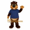 Dark Brown Tan Navy Beaver Mascot Costume
