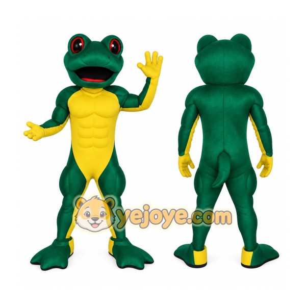 Green Yellow Tree Frog Mascot Costume