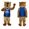 Tan Brown Blue Cougar Mascot Costume