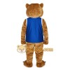 Tan Brown Blue Cougar Mascot Costume