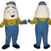 White Blue Yellow Egg Man Mascot Costume