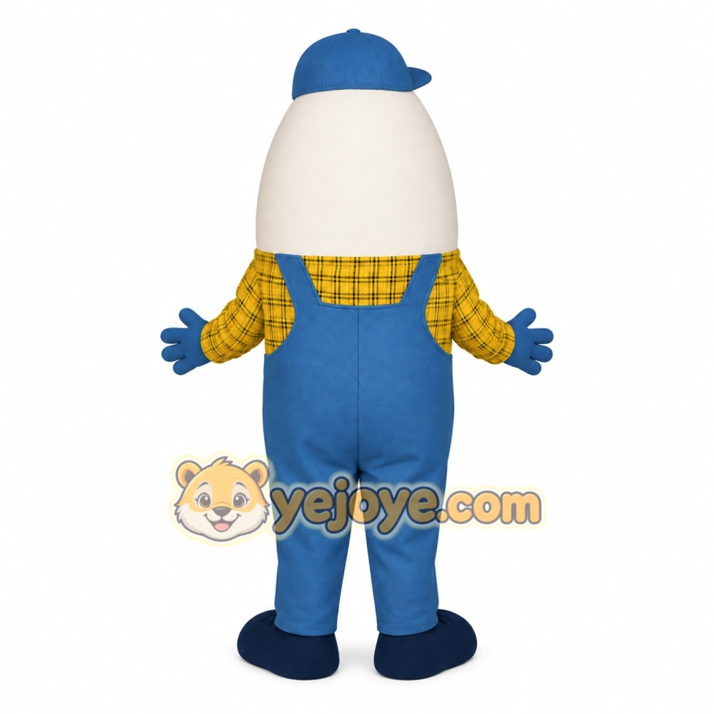 White Blue Yellow Egg Man Mascot Costume White Blue Yellow Egg Man Mascot Costume