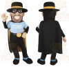 Black Gold Blue Masked Man Mascot Costume