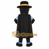 Black Gold Blue Masked Man Mascot Costume Black Gold Blue Masked Man Mascot Costume