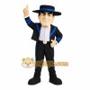 Black Blue Gentleman Mascot Costume Black Blue Gentleman Mascot Costume