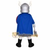 Blue Silver Viking Warrior Mascot Costume