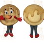 Tan Brown Red Pancake Mascot Costume