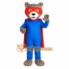 Blue Red Spotted Leopard Superhero Mascot Costume