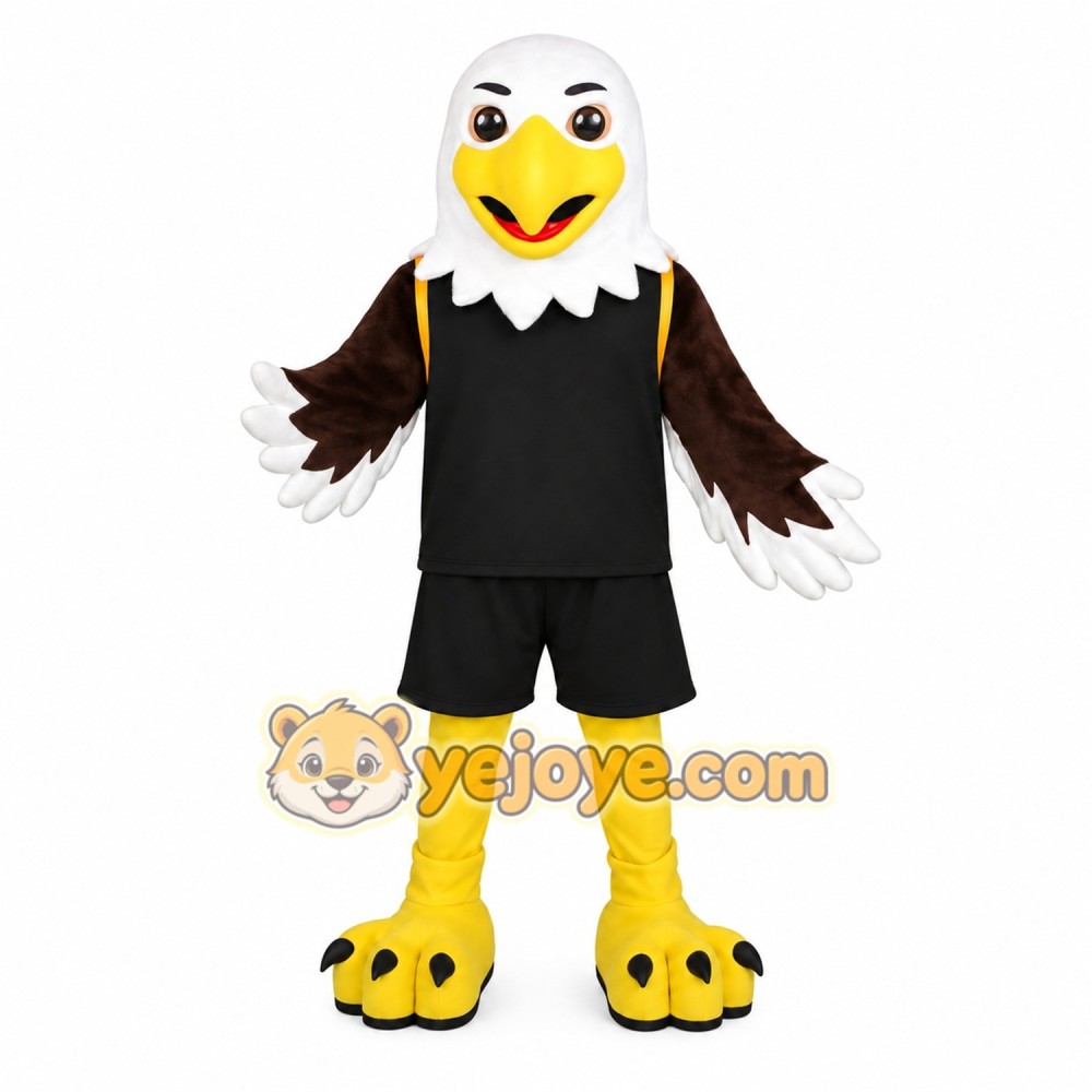 White Brown Yellow Bald Eagle Mascot Costume White Brown Yellow Bald Eagle Mascot Costume