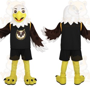 White Brown Yellow Bald Eagle Mascot Costume