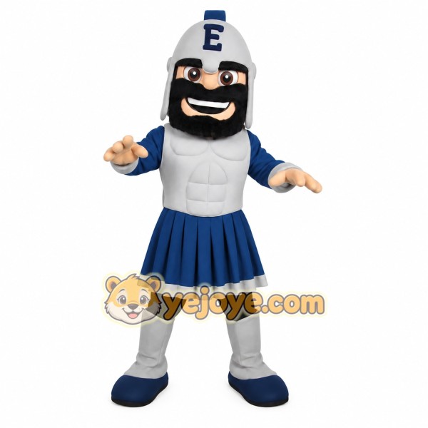 Gray Blue Spartan Warrior Mascot Costume