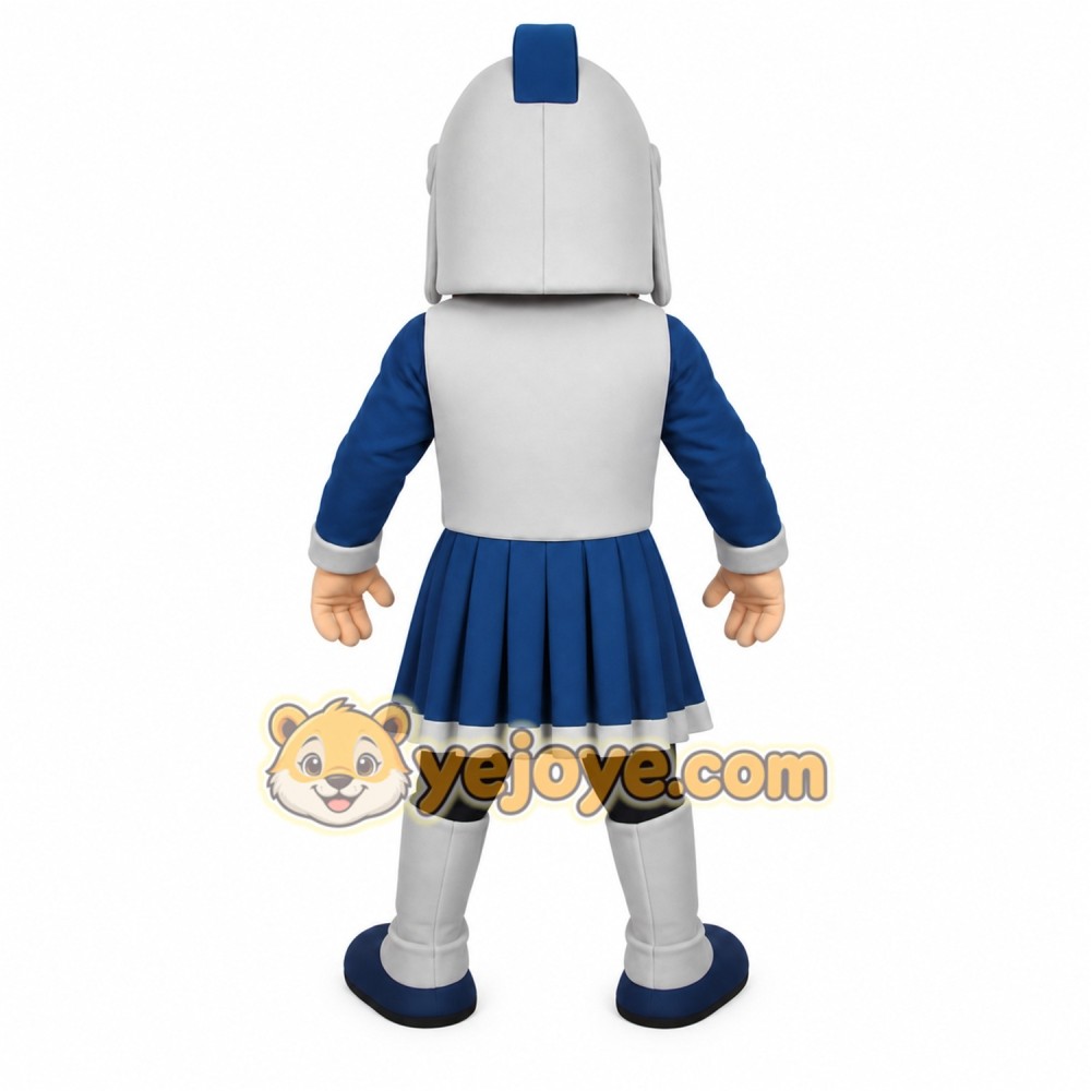 Gray Blue Spartan Warrior Mascot Costume