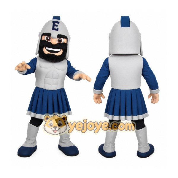 Gray Blue Spartan Warrior Mascot Costume