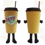 Yellow Black Coffee Cup Mascot Costume