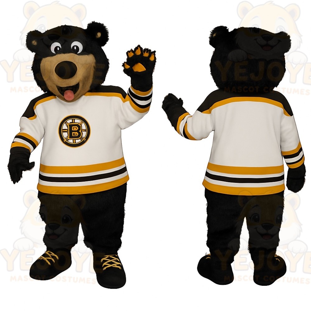 Black Tan White Yellow Bear Mascot Costume