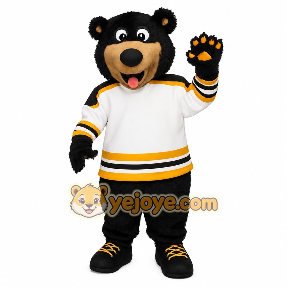 Black Tan White Yellow Bear Mascot Costume