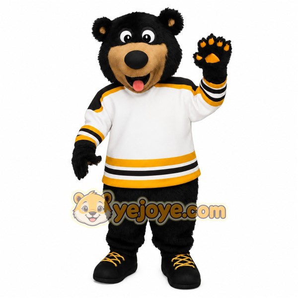 Black Tan White Yellow Bear Mascot Costume