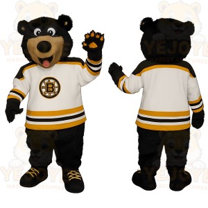 Black Tan White Yellow Bear Mascot Costume