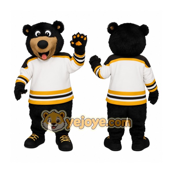 Black Tan White Yellow Bear Mascot Costume