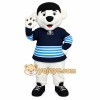 White Navy Blue Polar Bear Mascot Costume