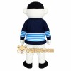 White Navy Blue Polar Bear Mascot Costume