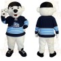 White Navy Blue Polar Bear Mascot Costume