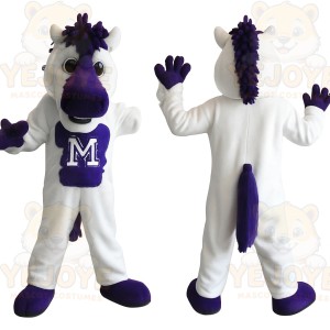 White Purple Horse Mascot Costume