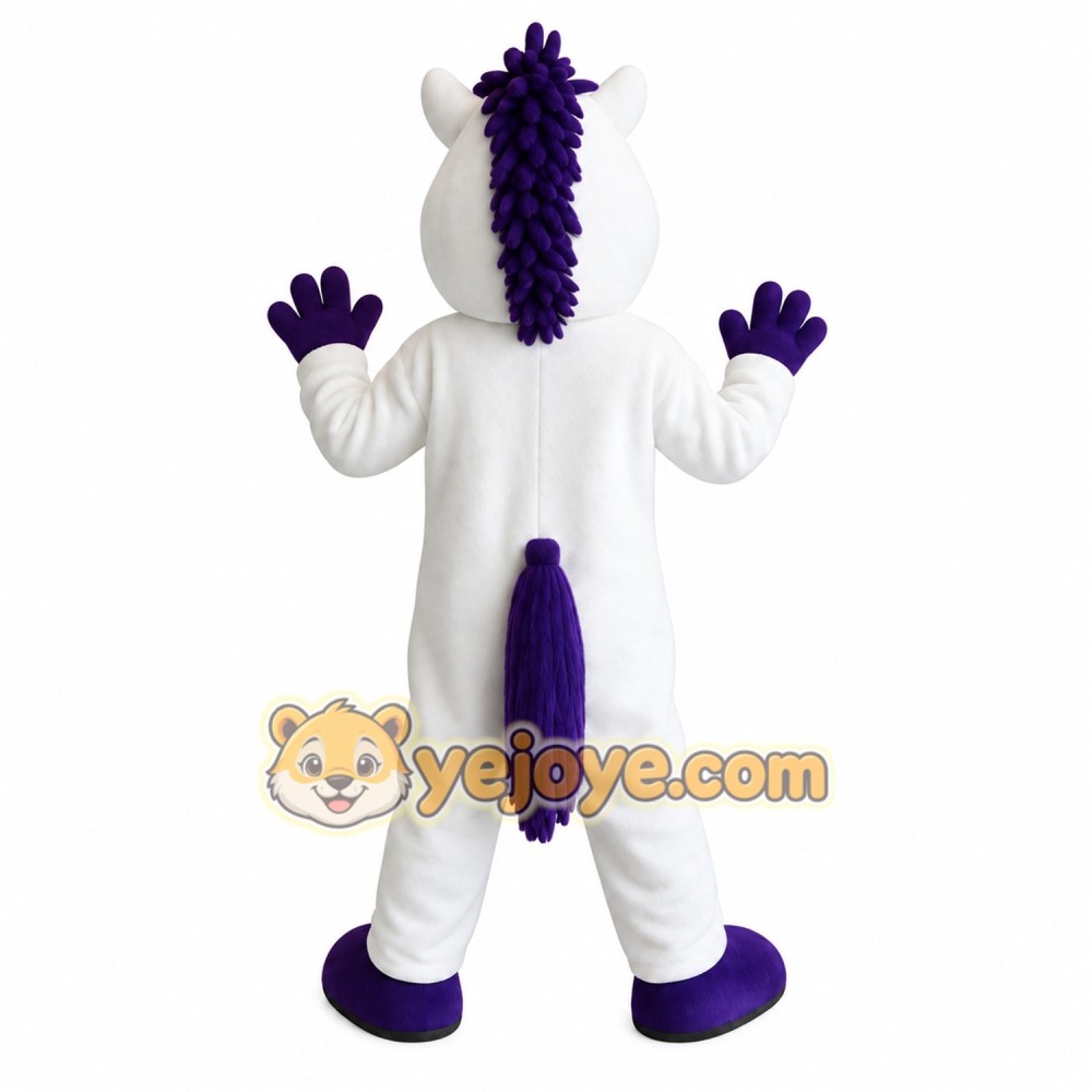 White Purple Horse Mascot Costume White Purple Horse Mascot Costume