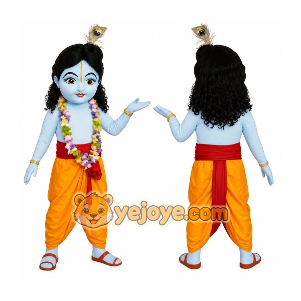 Blue Orange Red Krishna Mascot Costume